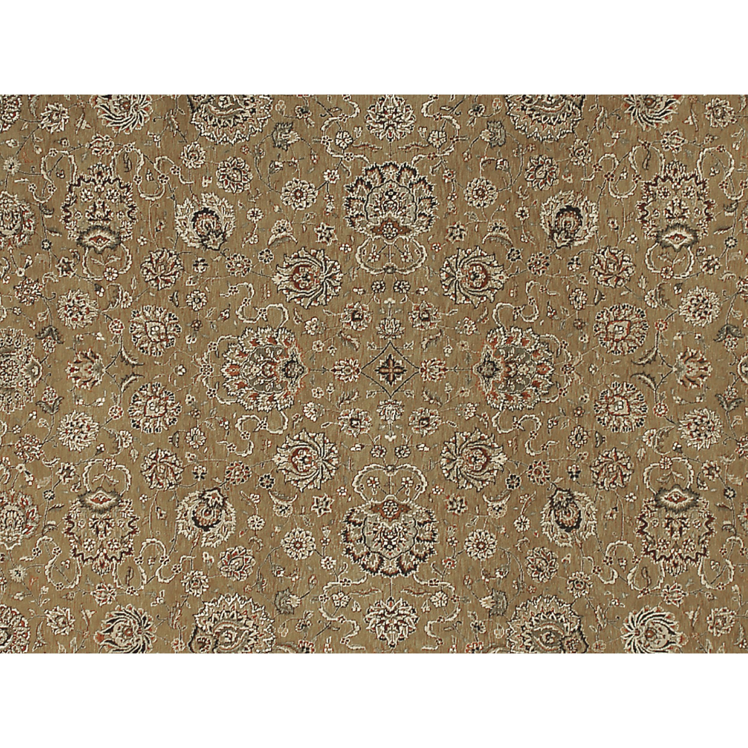 Chinese Luxury Traditional Hand-Knotted Kashan Gold & Black 12x15 Rug For Sale