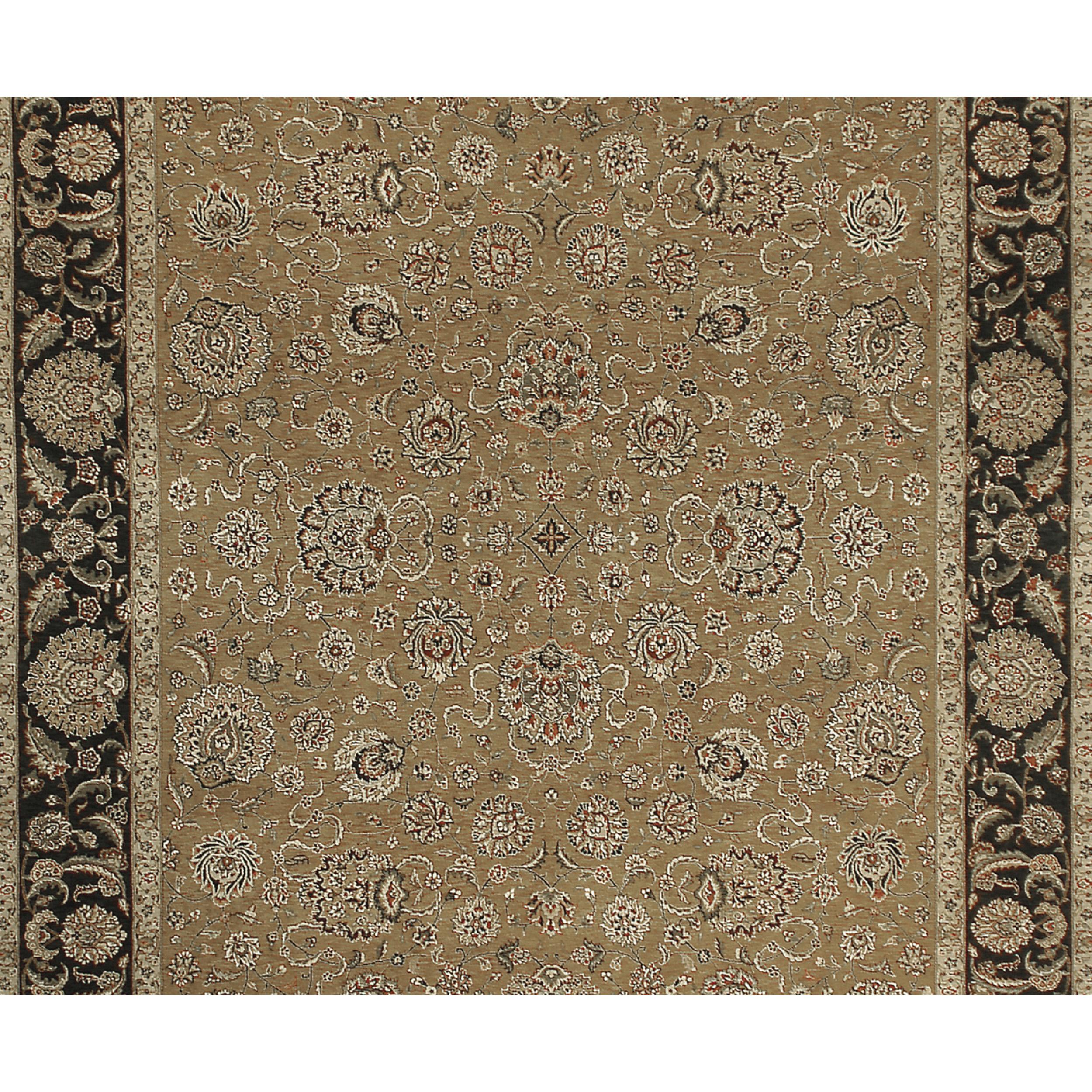 Luxury Traditional Hand-Knotted Kashan Gold & Black 12x15 Rug In New Condition For Sale In Secaucus, NJ