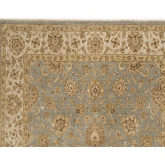 Luxury Traditional Hand-Knotted Kashan Light Blue & Ivory 10x14 Rug