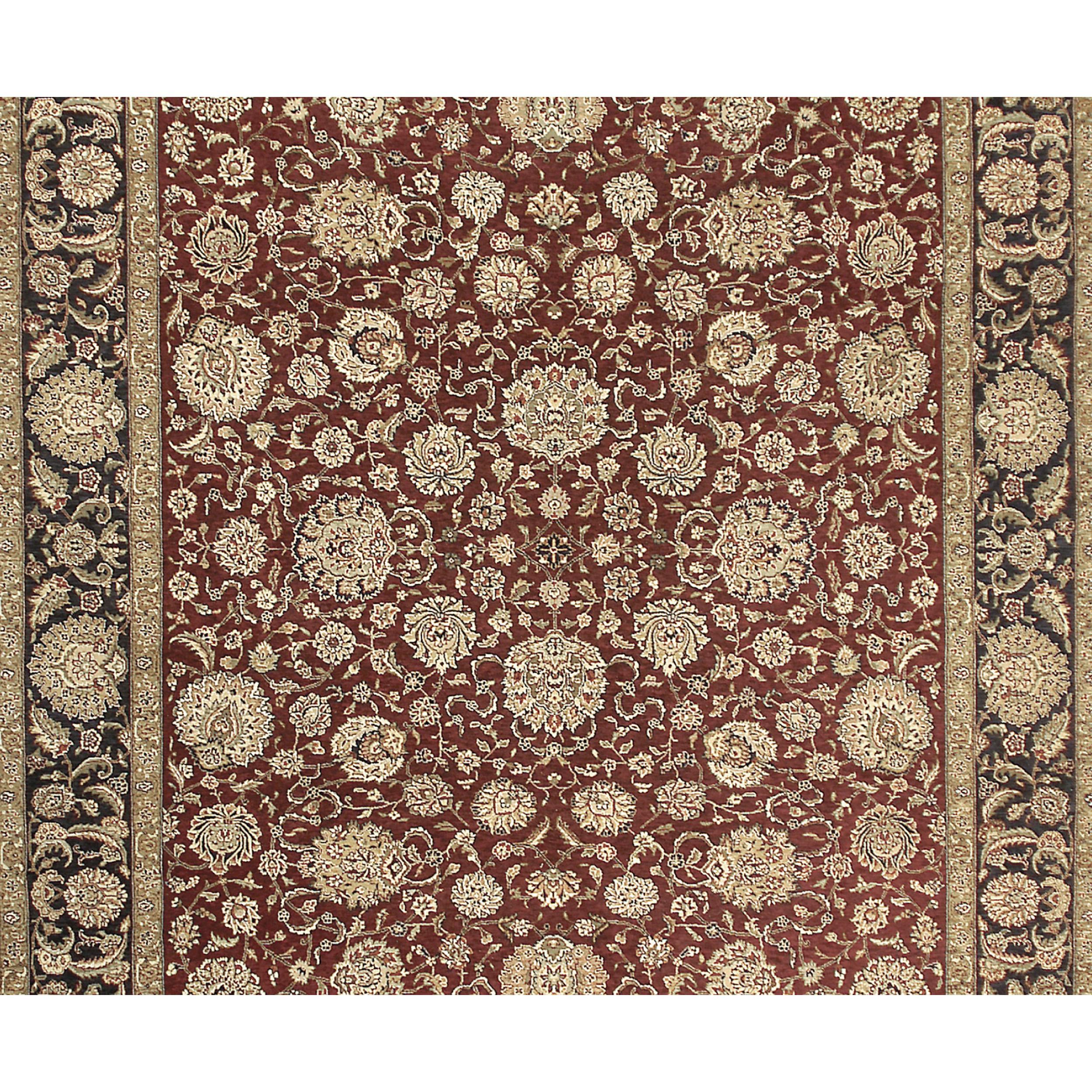 Luxury Traditional Hand-Knotted Kashan Red & Navy 12x15 Rug In New Condition For Sale In Secaucus, NJ