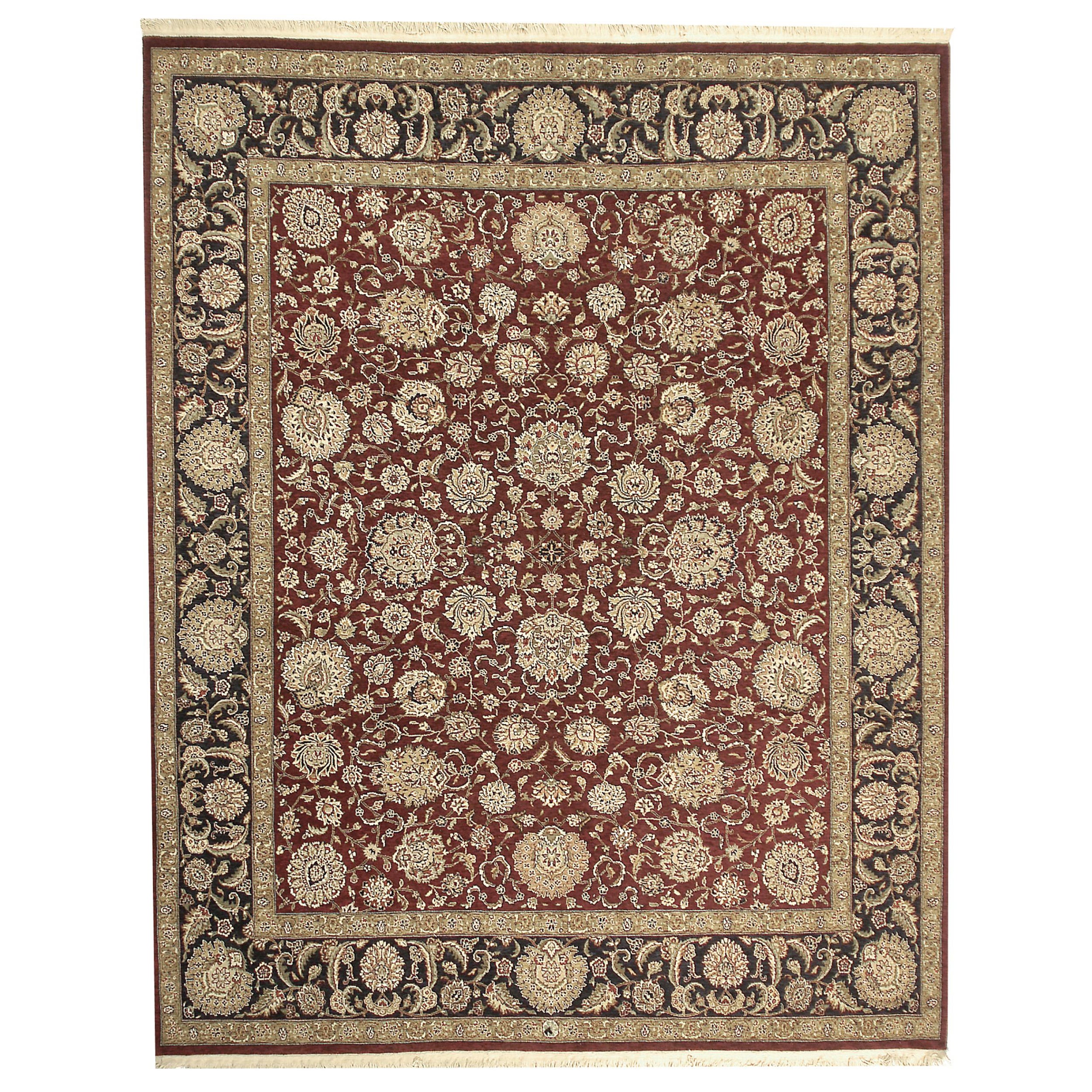 Tappeto Kashan tradizionale di lusso annodato a mano rosso e blu 12x15 in vendita