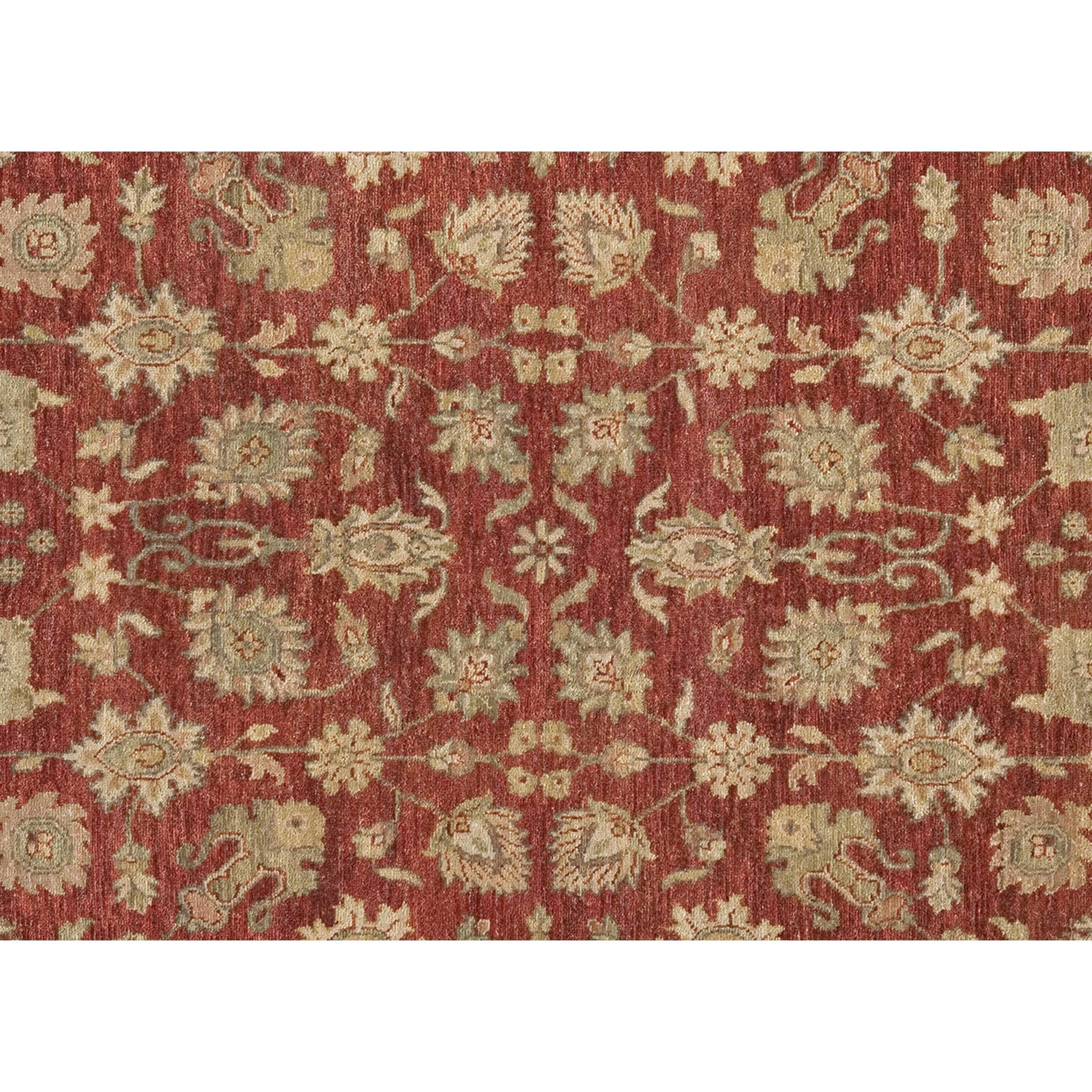 Indian Luxury Traditional Hand-Knotted Kashan Tomato & Beige 14x24 Rug For Sale