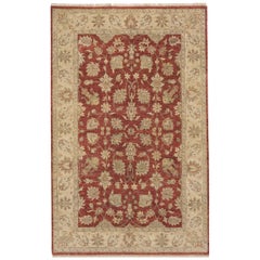 Luxury Traditional Hand-Knotted Kashan Tomato & Beige 14x24 Rug
