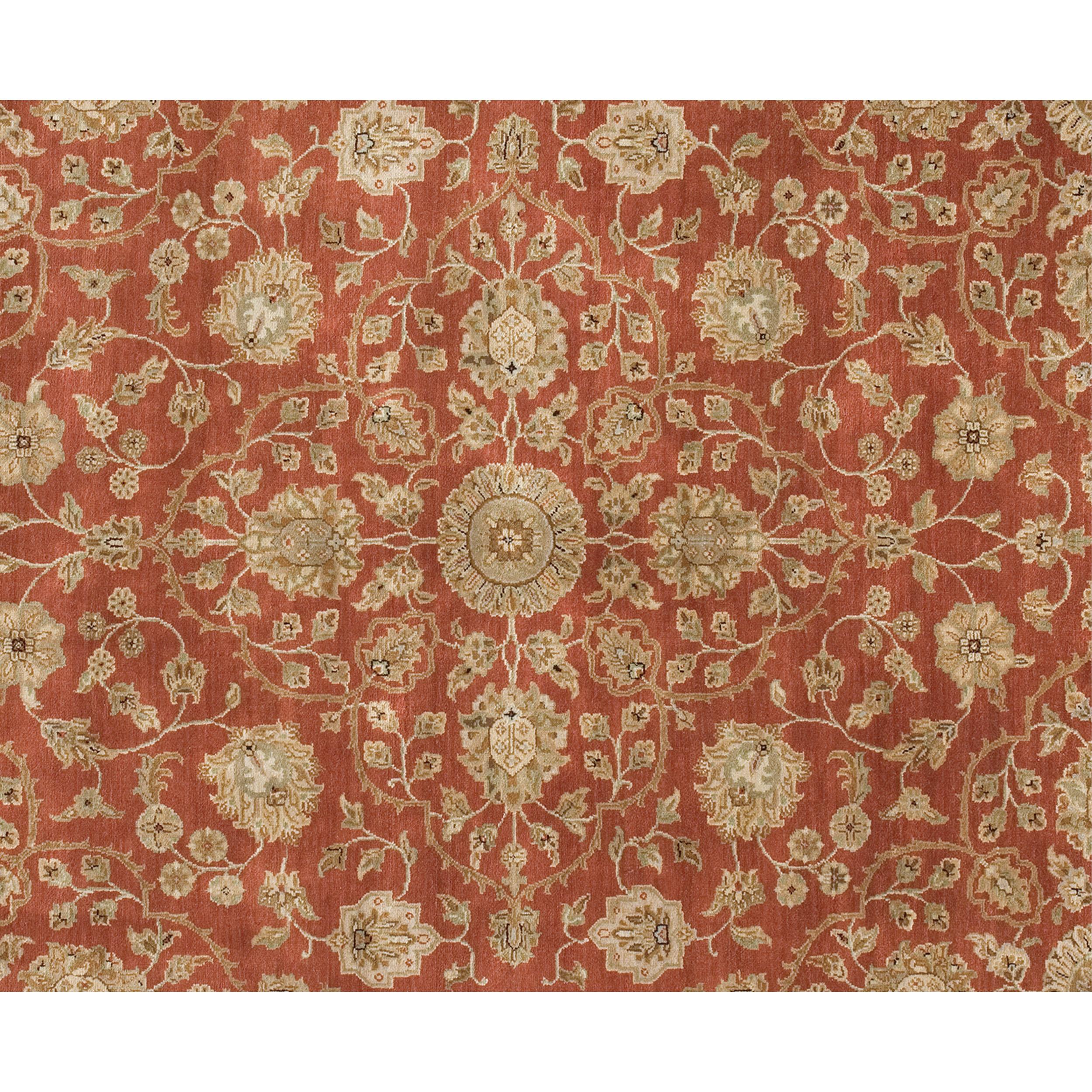Luxuriöser traditioneller handgeknüpfter Lilihan Ziegel- und Braun-Teppich 11x17 (Agra) im Angebot