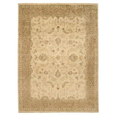 Tapis de luxe traditionnel noué à la main Lilihan crème et melon 12x18