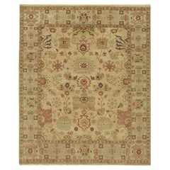 Luxury Traditional Hand-Knotted Lilihan Gold & Fawn 12x12 Round Rug