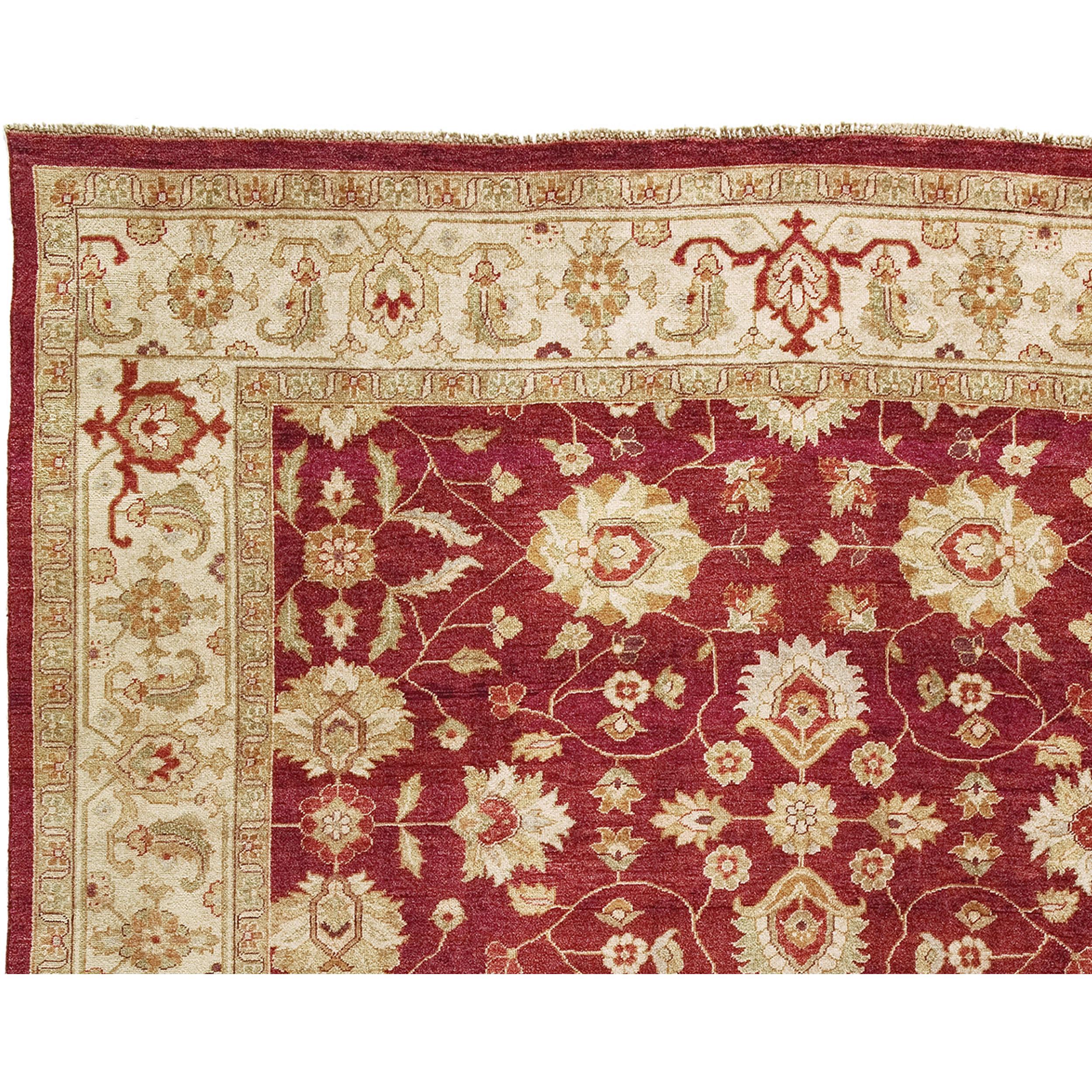Ce luxueux tapis traditionnel noué à la main, qui a fait l'objet d'un travail méticuleux, est fabriqué à partir de la laine la plus fine. Ce tapis transcende sa fonction utilitaire et devient une œuvre d'art qui ravit les sens et s'harmonise