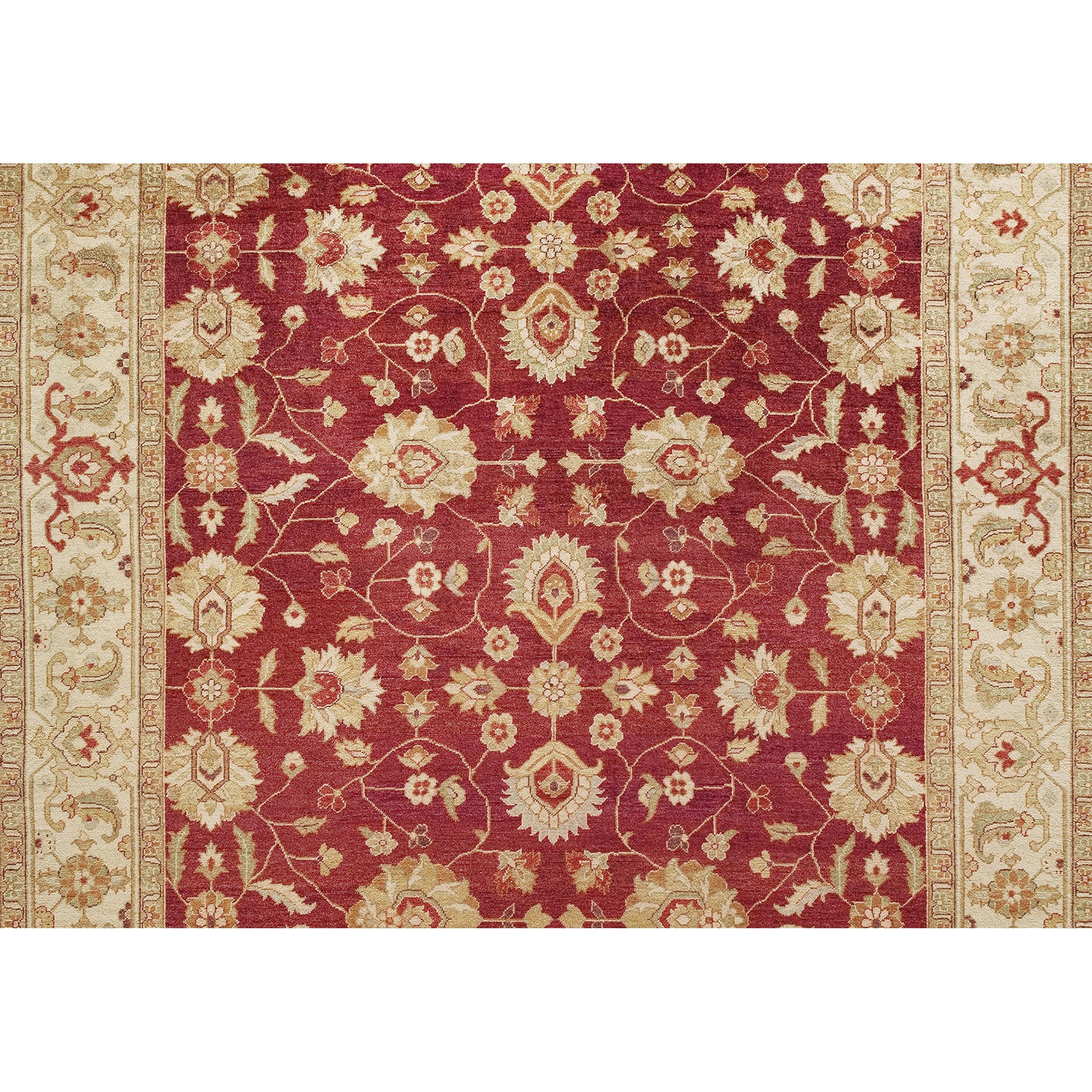 Chinois Tapis de luxe traditionnel noué à la main Lilihan rouge et crème 11x18 en vente