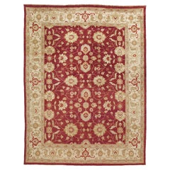 Luxury Traditional Hand-Knotted Lilihan Red and Cream 11x18 Rug