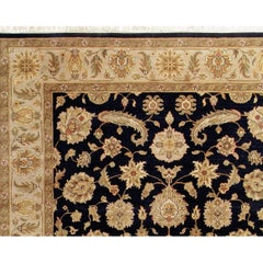 Luxury Traditional Hand-Knotted Mahal Black and Sage 12X15 Rug