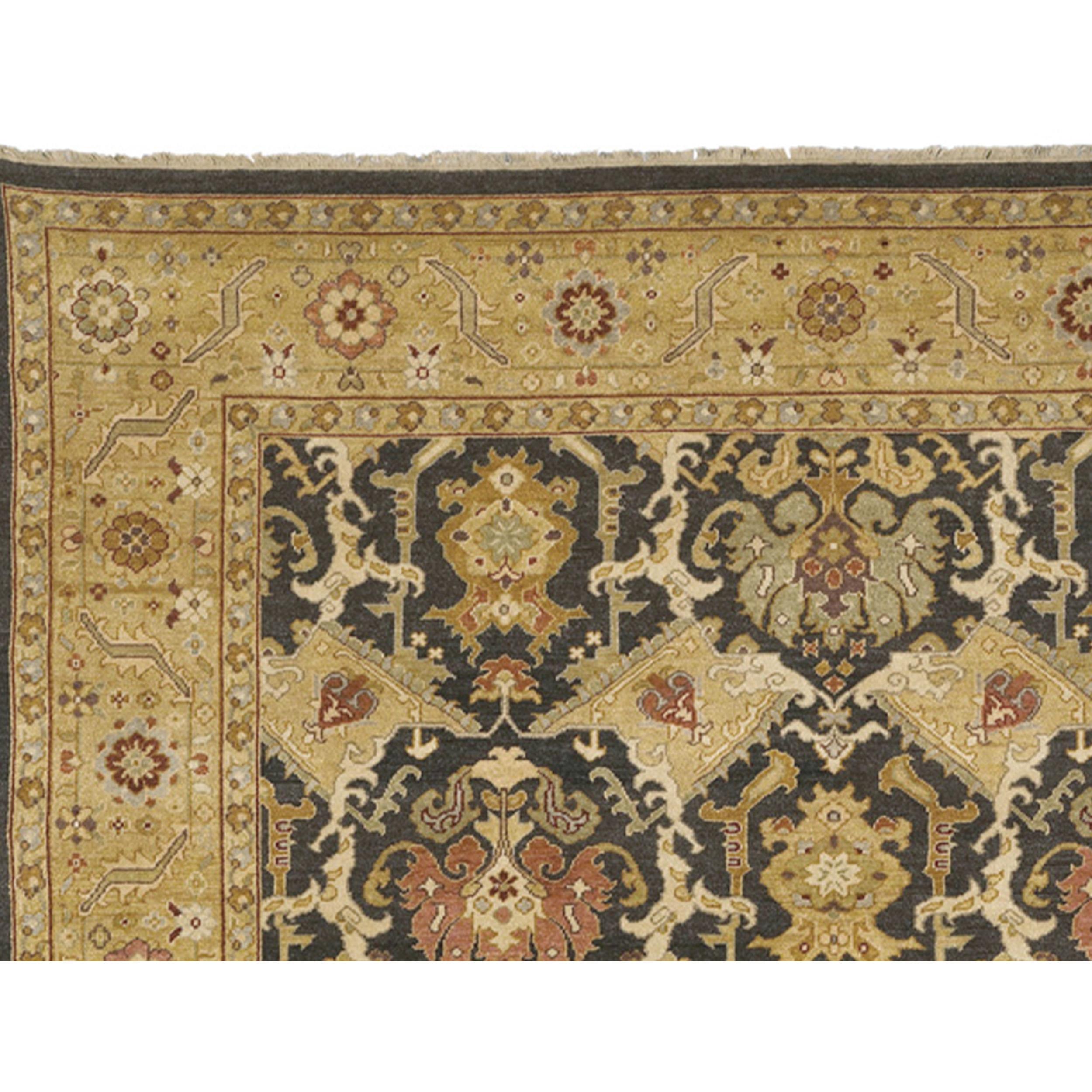 Ein luxuriöser, traditioneller, handgeknüpfter Teppich aus feinster Wolle, der in sorgfältiger Handarbeit hergestellt wurde. Dieser Teppich ist mehr als ein Gebrauchsgegenstand, er ist ein Kunstwerk, das die Sinne erfreut und perfekt mit einer