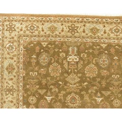 Luxury Traditional Hand-Knotted Mahal Camel & Gold 11x19 Rug