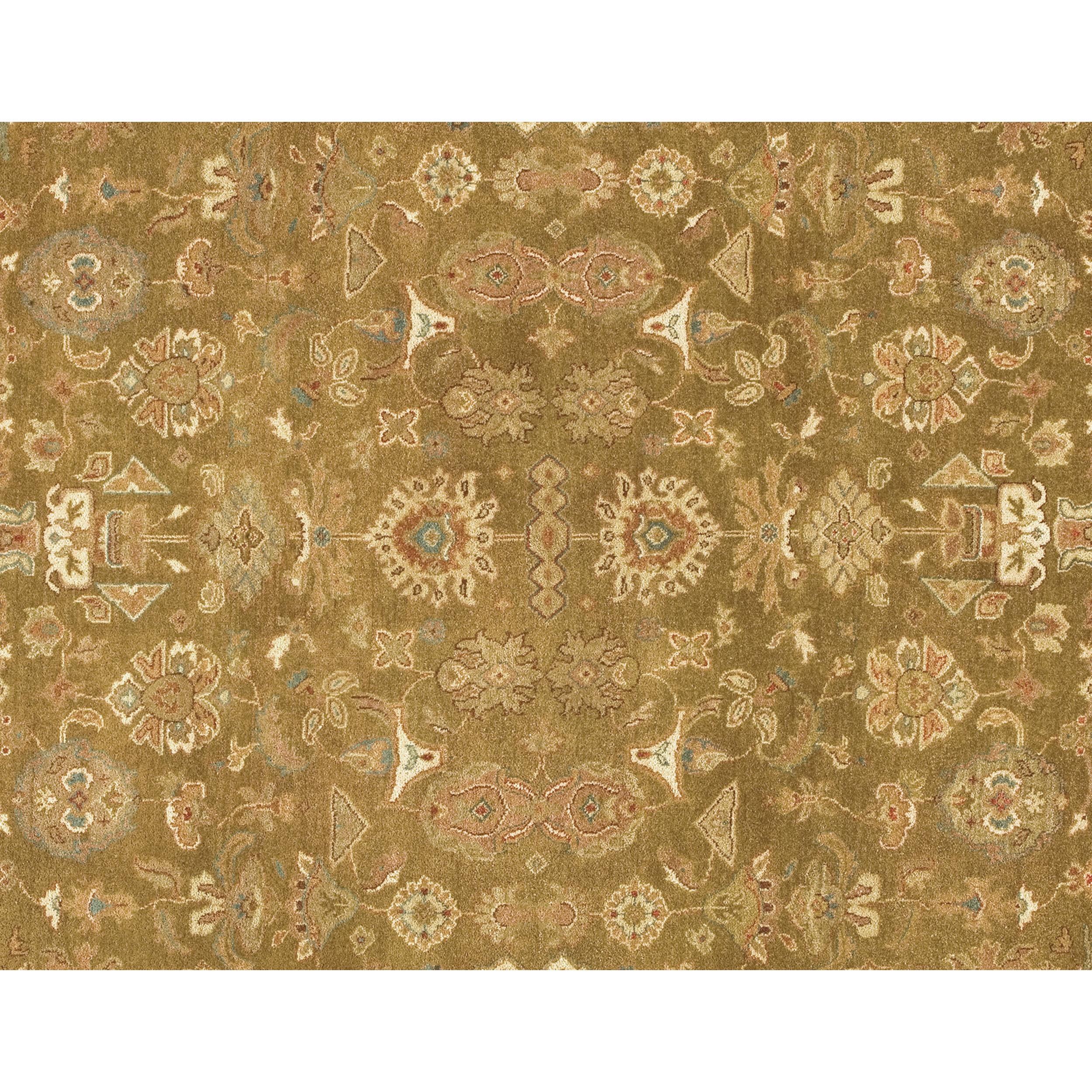 Luxuriöser traditioneller handgeknüpfter Teppich Mahal Camel & Gold 12x22 (Indisch) im Angebot