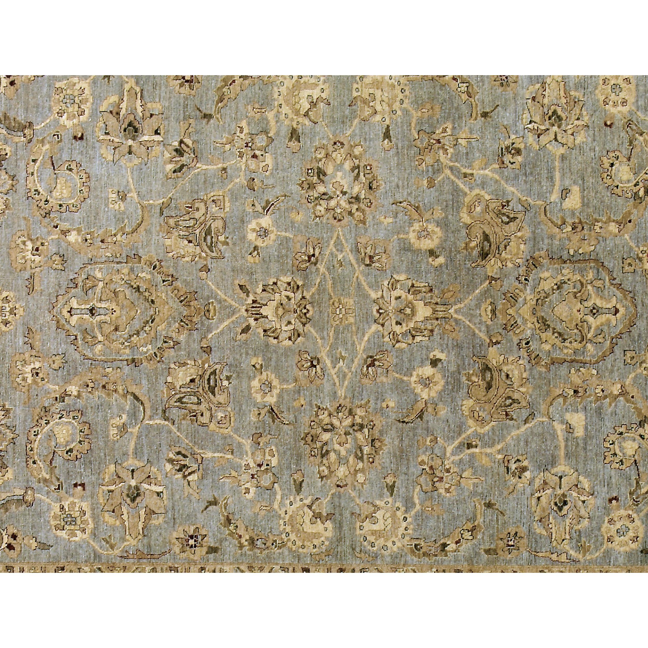 Pakistani Luxury Traditional Hand-Knotted Mahal Grey & Cream 12X18 Rug For Sale