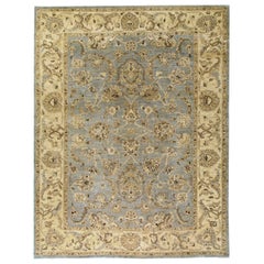 Luxuriöser traditioneller handgeknüpfter Teppich Mahal Grau & Creme 12X18
