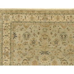 Luxury Traditional Hand-Knotted Mahal Opal & Cream 11x19 Rug