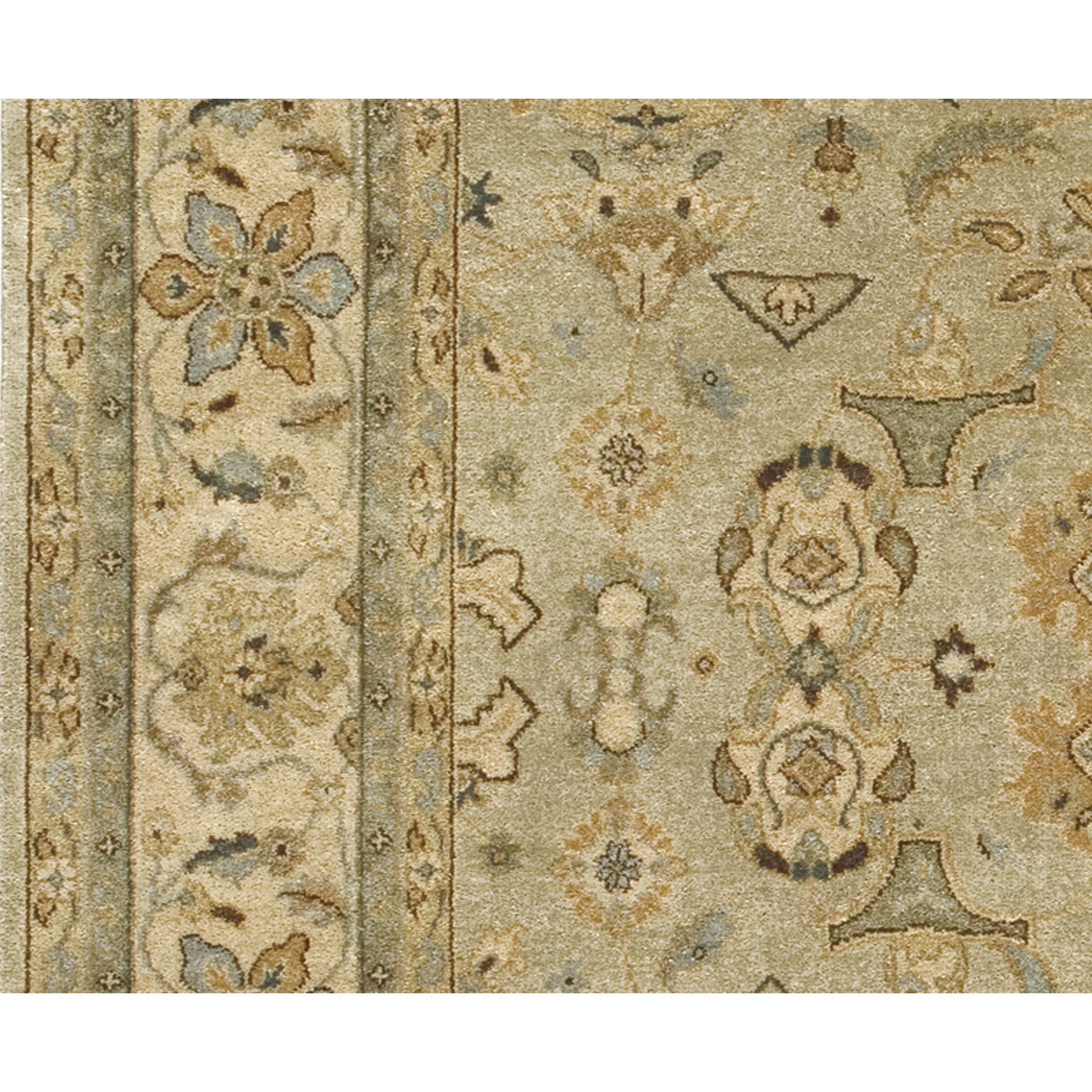 Luxuriöser traditioneller handgeknüpfter Teppich Mahal Opal & Creme 12x15 (Handgeknüpft) im Angebot