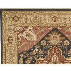 Luxuriöser traditioneller handgeknüpfter Serapi-Teppich in Braun und Safran 11x18