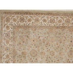 Luxury Traditional Hand-Knotted Nain Camel and Ivory 12x18 Rug