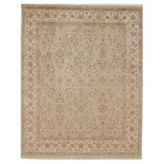 Luxury Traditional Hand-Knotted Nain Camel and Ivory 12x18 Rug