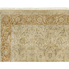 Luxury Traditional Hand-Knotted Nain Gold and Rust 10x14 Rug