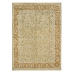 Luxury Traditional Hand-Knotted Nain Gold and Rust 10x14 Rug