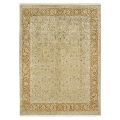 Luxury Traditional Hand-Knotted Nain Gold and Rust 12x18 Rug