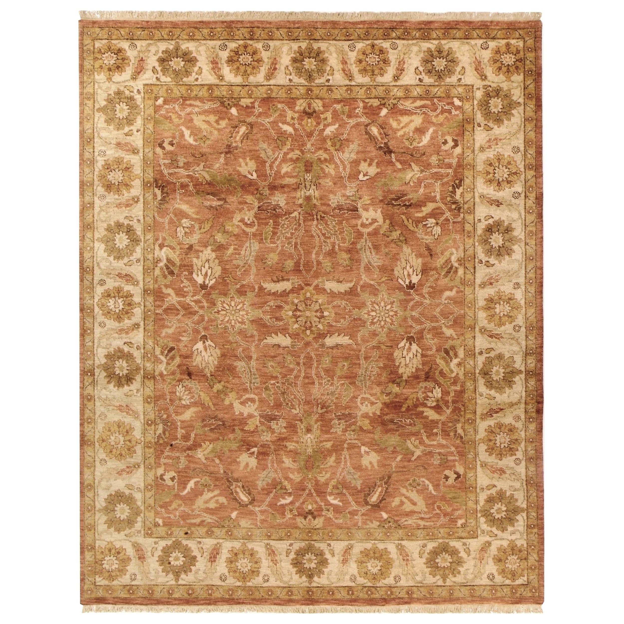 Luxuriöser traditioneller handgeknüpfter Oushak Ziegel & Creme 14X24 Teppich
