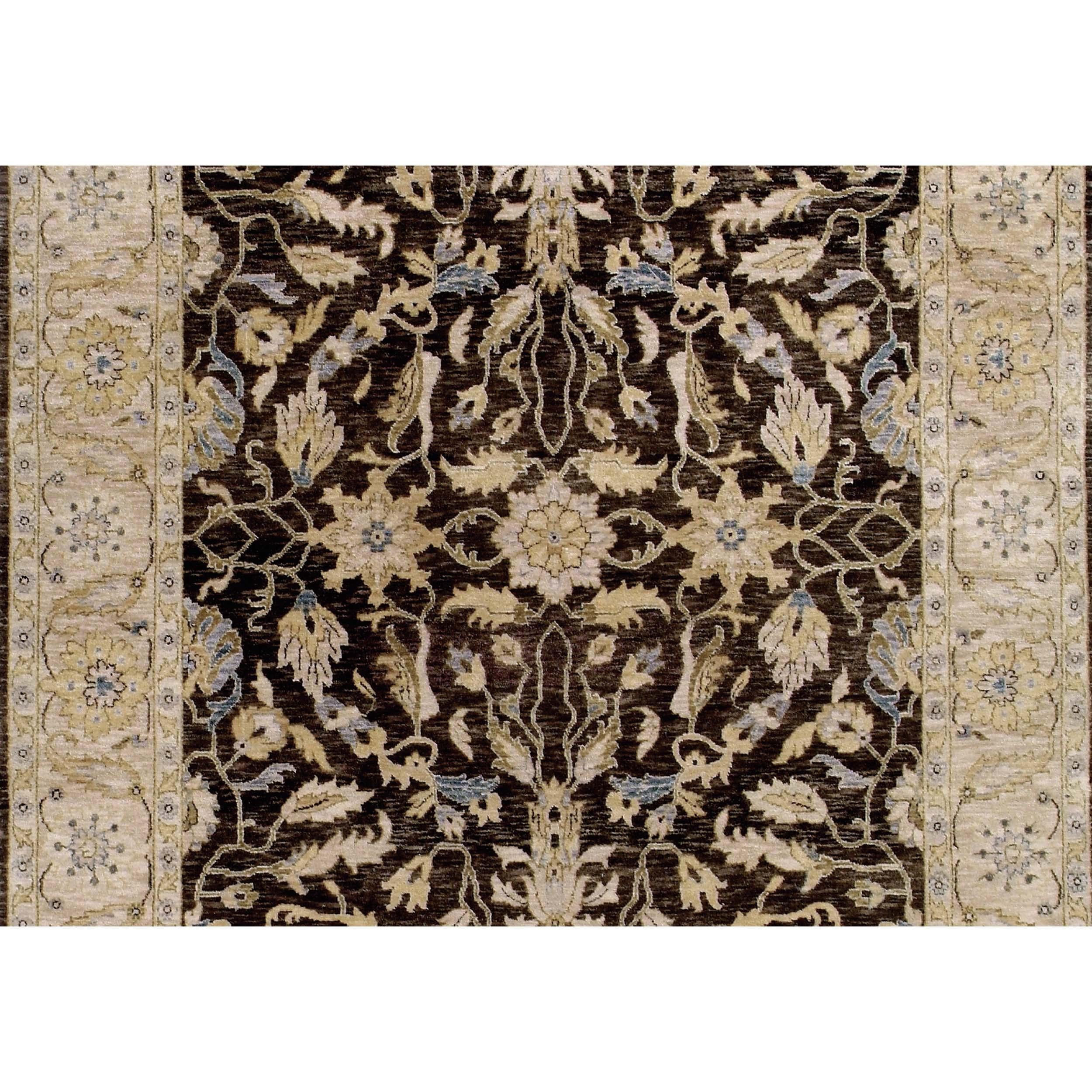 Large, exaggerated village carpet designs with a warm tonal palette. Each hue is carefully curated, contributing to a symphony of warmth that transforms any space into a haven of coziness and style. This carpet, produced in India, boasts a high