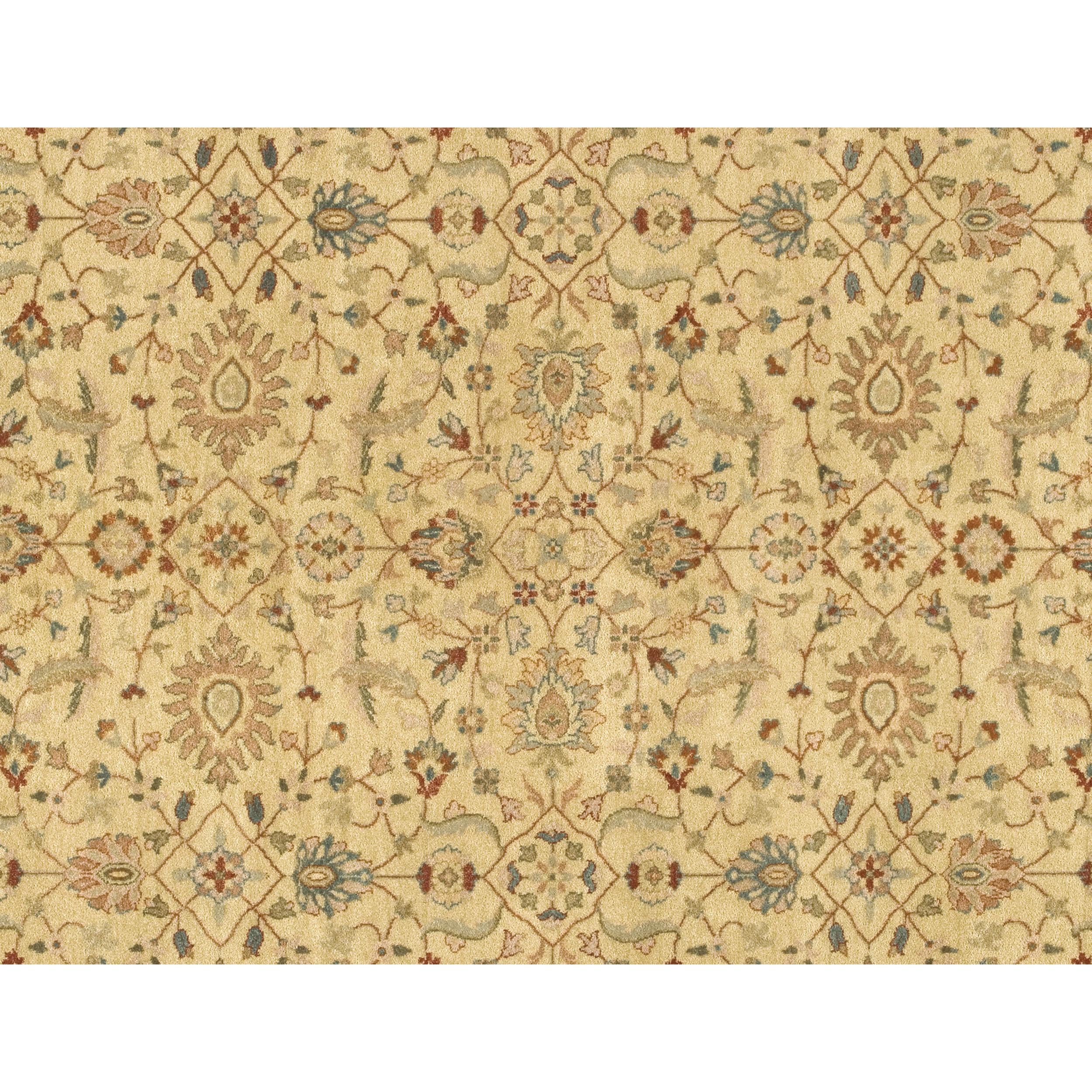 Indian Luxury Traditional Hand-Knotted Oushak Liight Gold & Rust 10x16 Rug For Sale