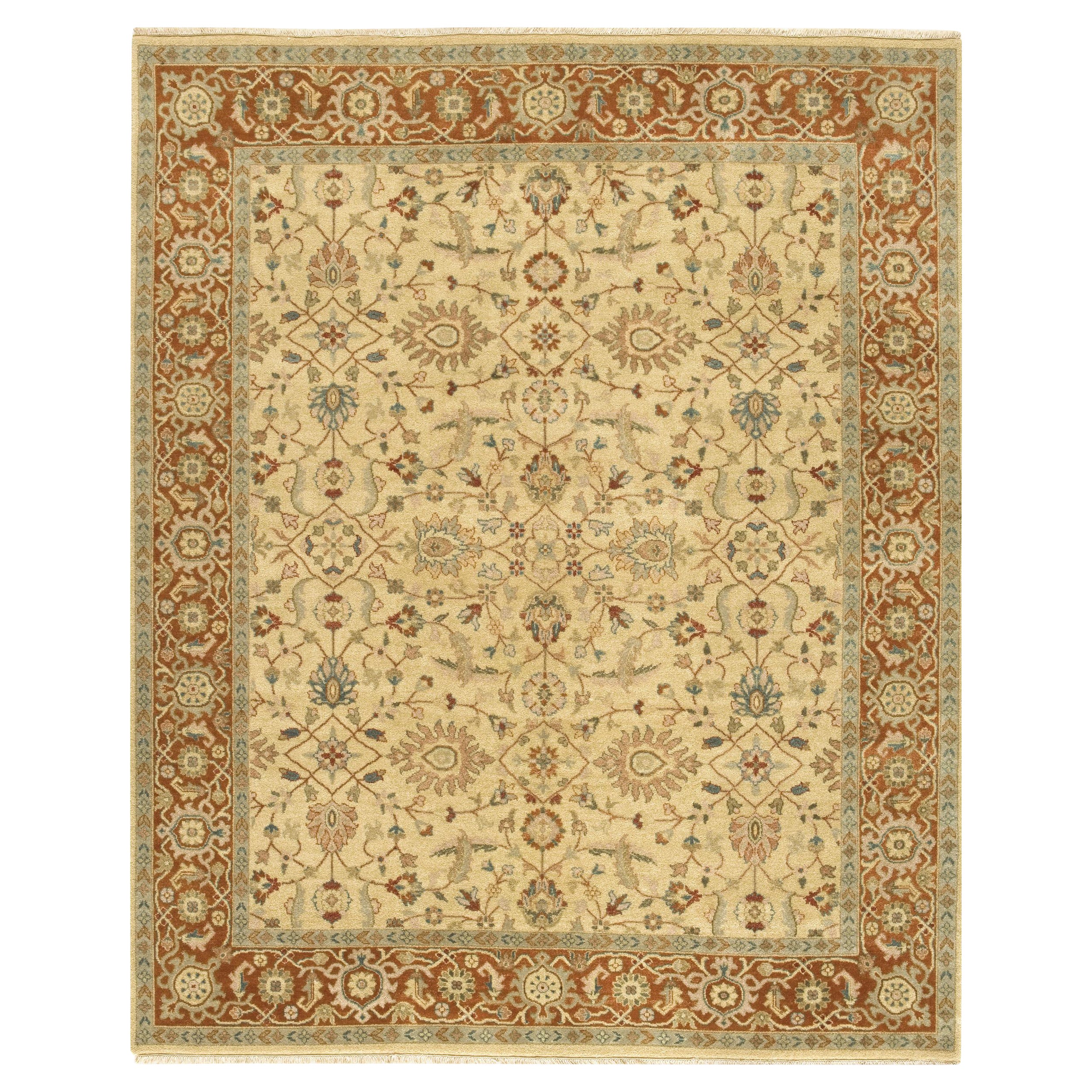 Luxuriöser traditioneller handgeknüpfter Oushak Liight Gold & Rust 10x16 Teppich