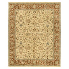Tappeto tradizionale di lusso annodato a mano Oushak Liight Gold & Rust 10x16