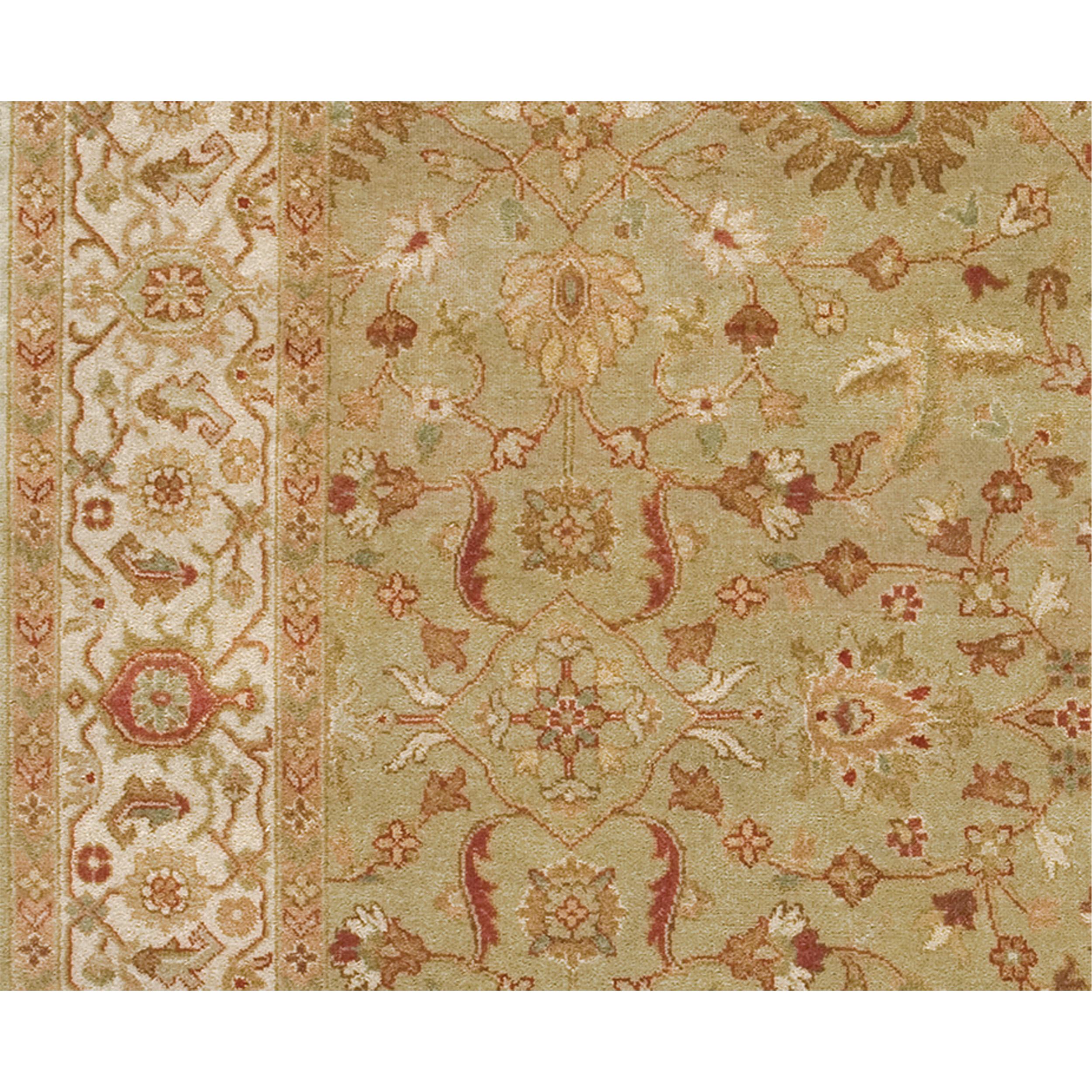 Luxury Traditional Hand-Knotted Oushak Pistachio & Ivory 12x22 Rug  In New Condition For Sale In Secaucus, NJ