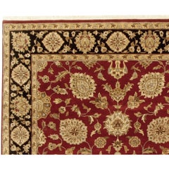 Luxury Traditional Hand-Knotted Red and Midnight Blue 12X15 Rug