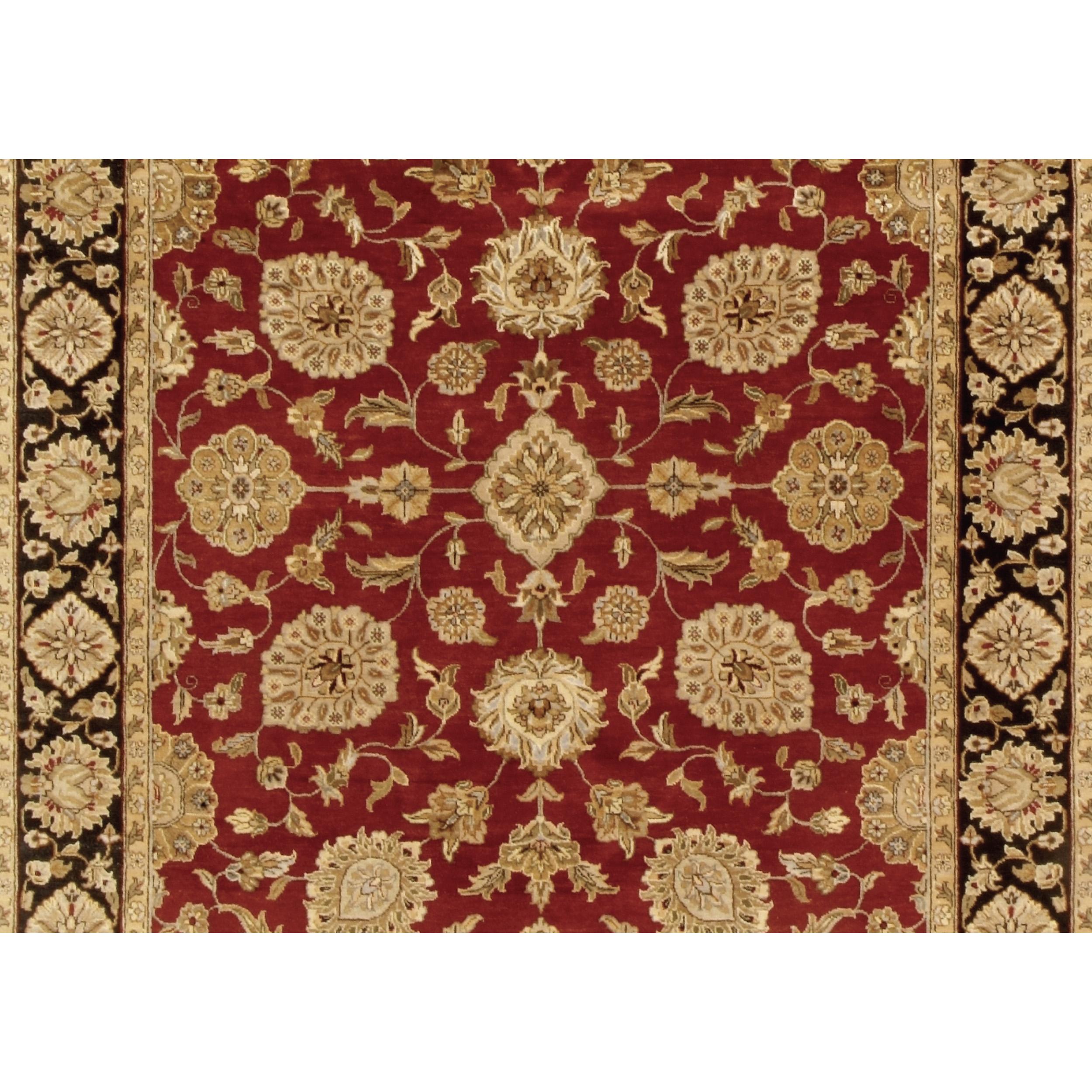 Indian Luxury Traditional Hand-Knotted Red and Midnight Blue 12X15 Rug For Sale