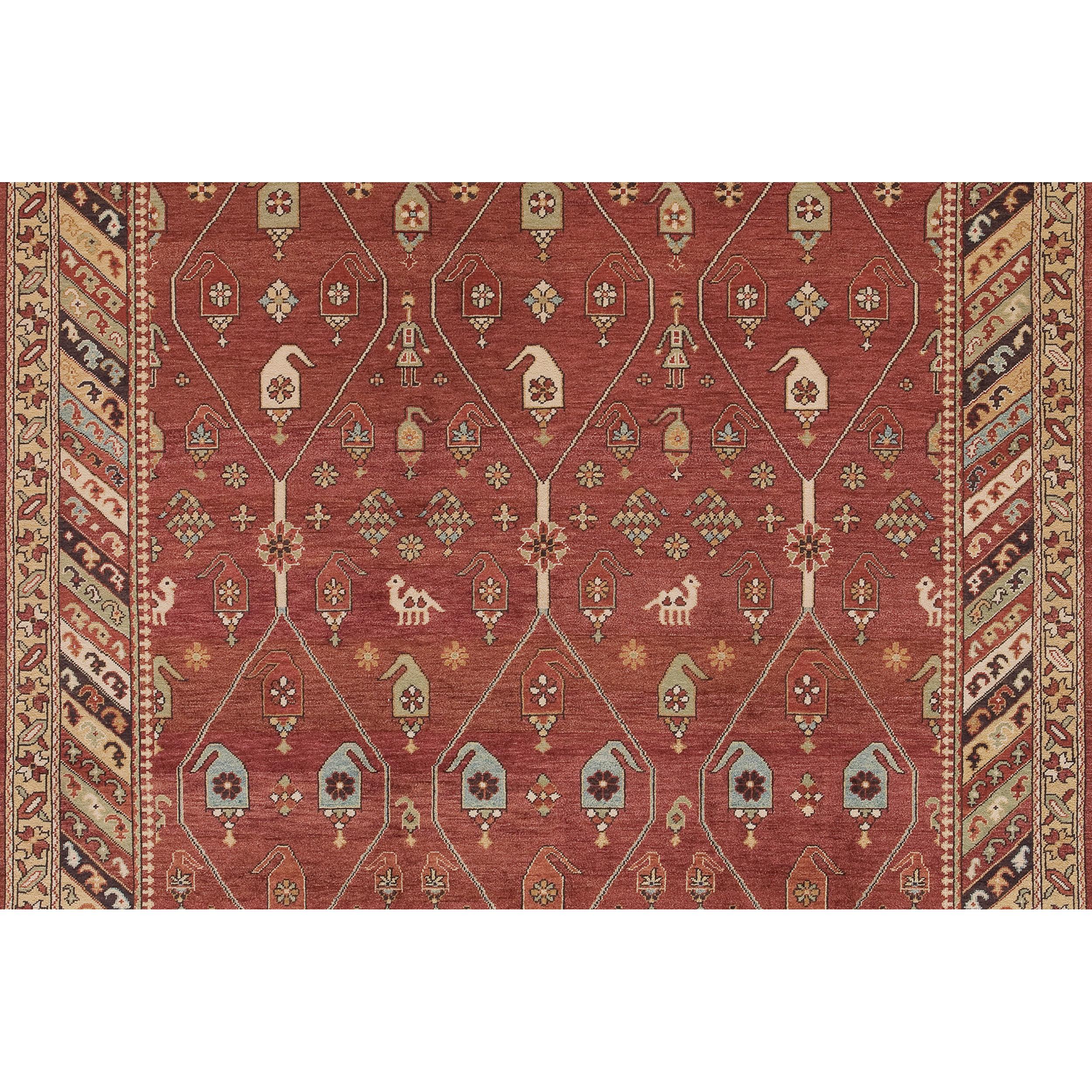 Luxury Traditional Hand-Knotted Red/Brown 11x18 Rug In New Condition For Sale In Secaucus, NJ