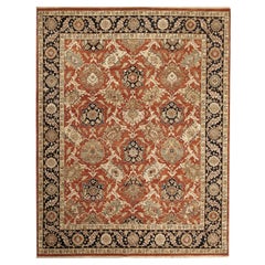 Luxury Traditional Hand-Knotted Rust/Navy 12x24 Rug