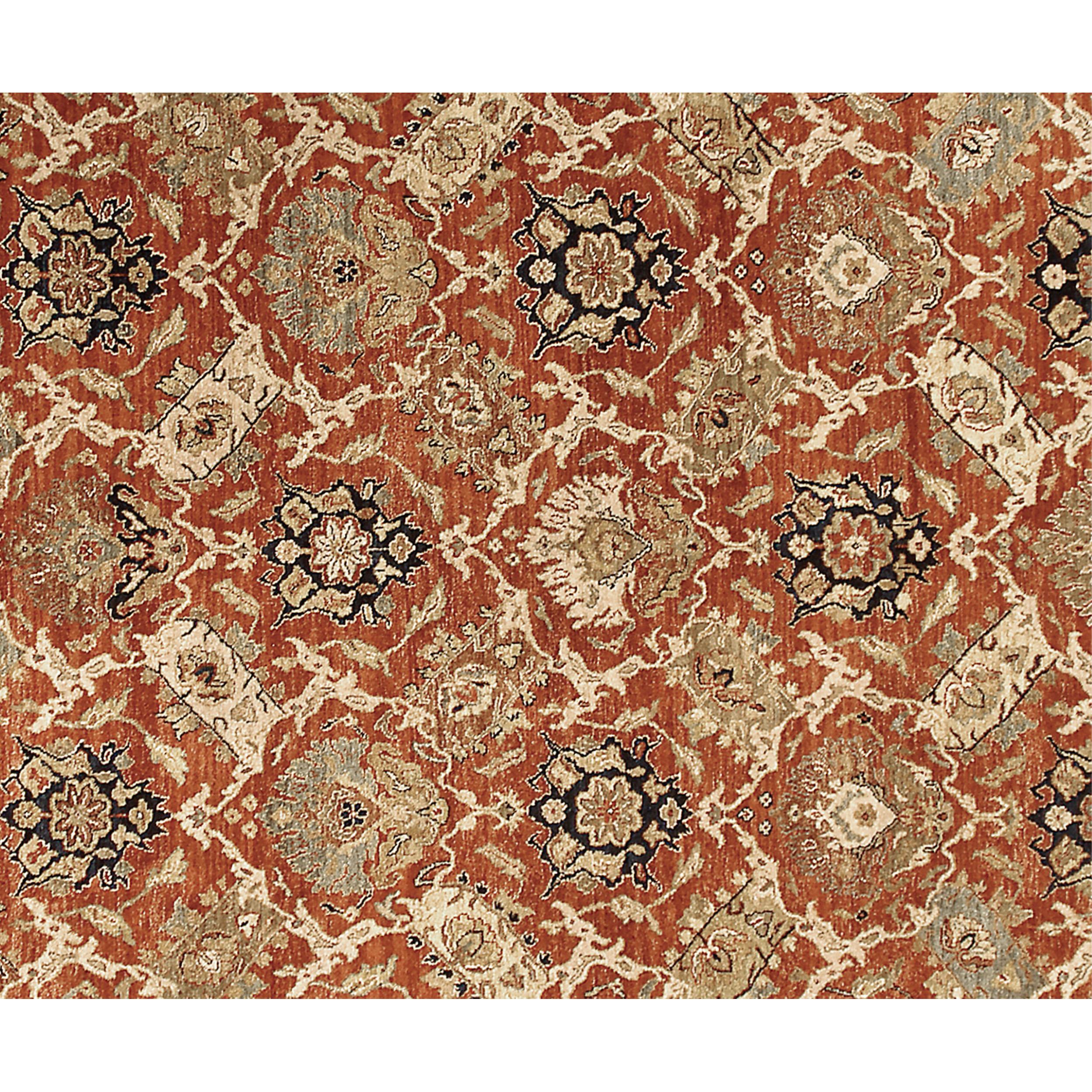 Lujosa Alfombra Tradicional Anudada a Mano Óxido/Azul Marino 14x28 Agra en venta