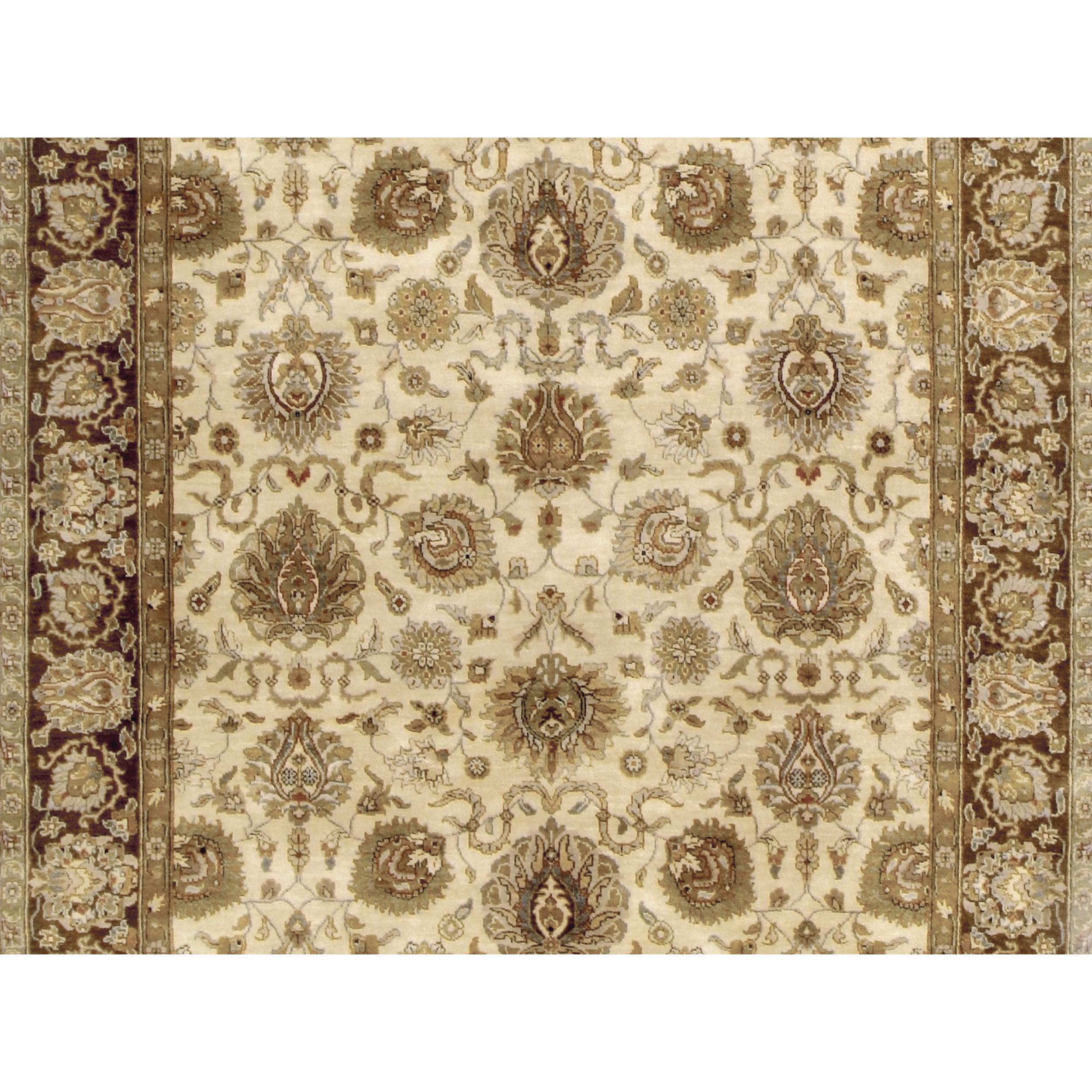 Luxury Traditional Hand-Knotted Sultanabad Cream/Brown 12X15 Rug In New Condition For Sale In Secaucus, NJ