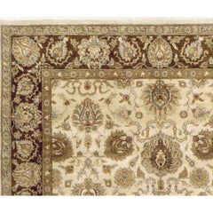 Luxury Traditional Hand-Knotted Sultanabad Cream/Brown 12X18 Rug