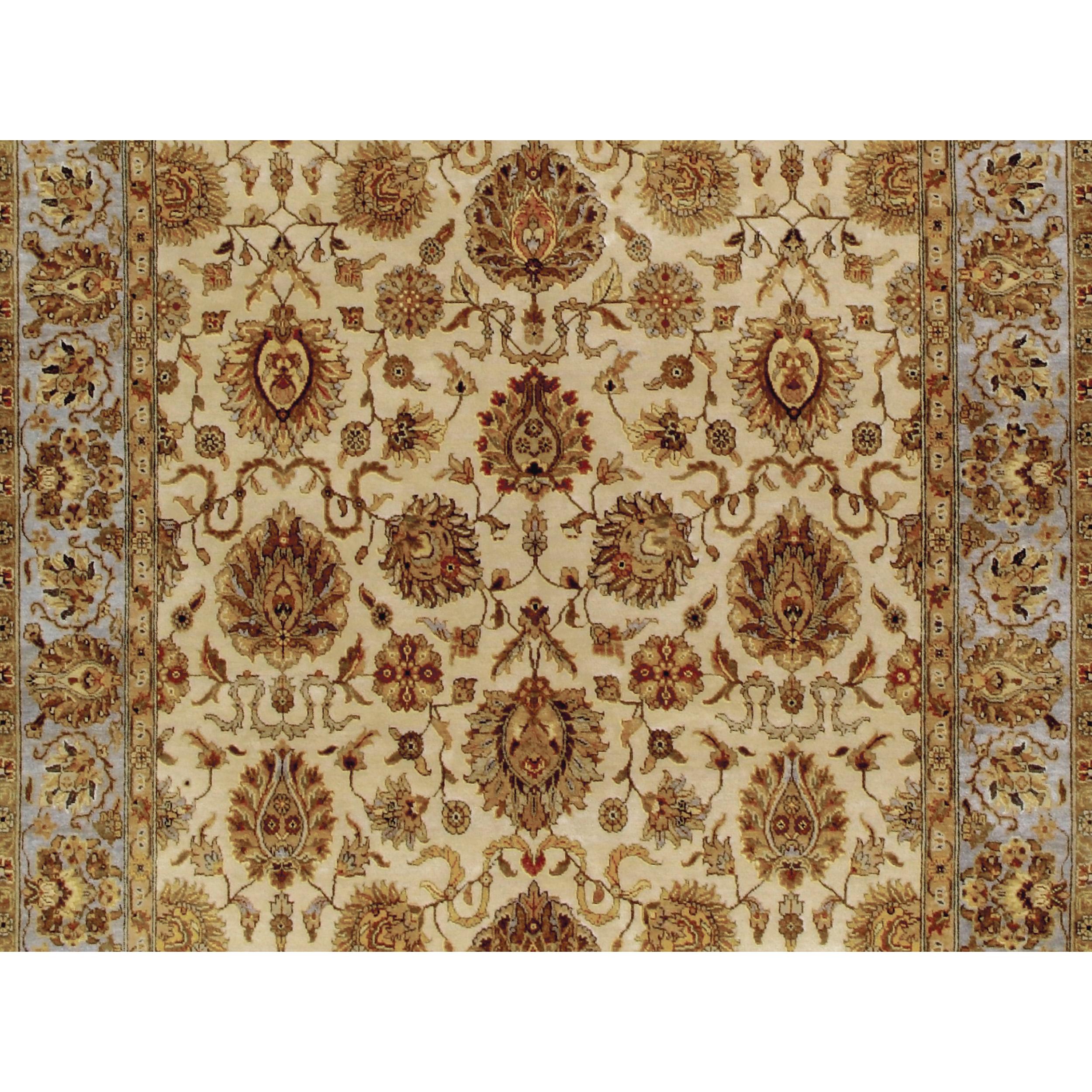 Luxury Traditional Hand-Knotted Sultanabad Ivory and Light Blue 10X14 Rug In New Condition For Sale In Secaucus, NJ