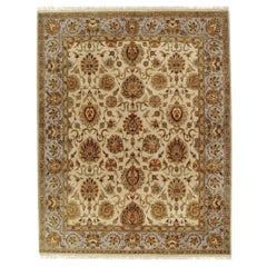 Tappeto tradizionale di lusso Sultanabad Rugs avorio e azzurro 12x18 annodato a mano