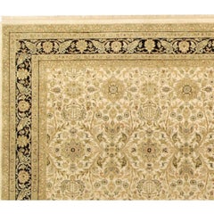 Luxury Traditional Hand-Knotted Sultanabad Ivory/Black 12x18 Rug