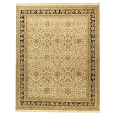 Luxury Traditional Hand-Knotted Sultanabad Ivory/Black 12x18 Rug