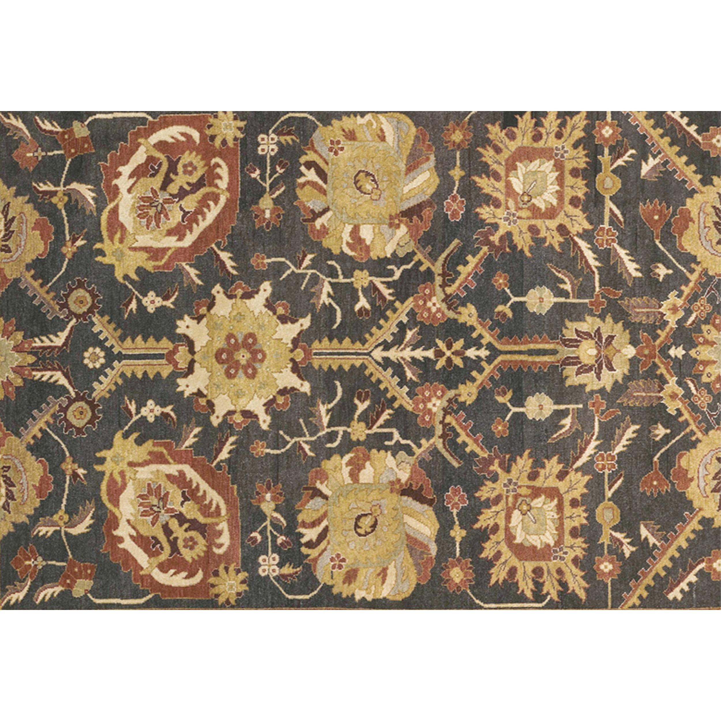 Chinese Luxury Traditional Hand-Knotted Tabriz Brown and Rust 14x26 Rug For Sale