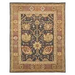 Luxury Traditional Hand-Knotted Tabriz Brown and Rust 14x26 Rug