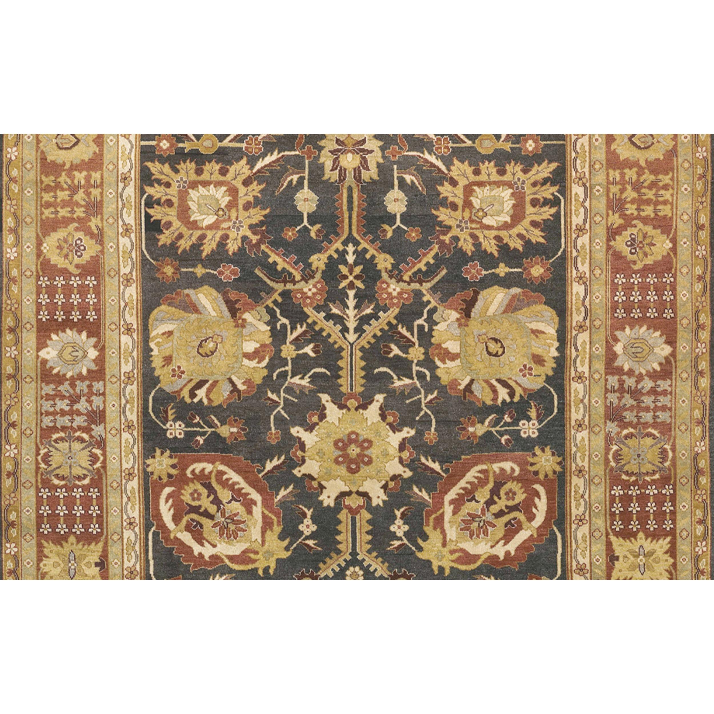Luxuriöser traditioneller handgeknüpfter Tabriz-Teppich Brown und Rust 16x28 (Handgeknüpft) im Angebot