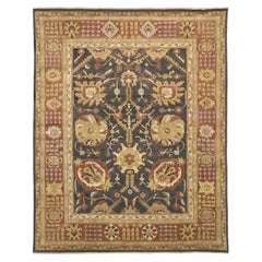 Luxury Traditional Hand-Knotted Tabriz Brown and Rust 16x28 Rug