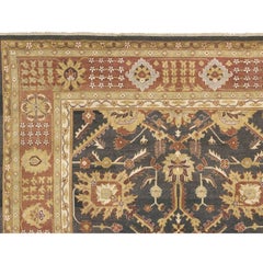 Lujosa Alfombra Tabriz Tradicional Anudada a Mano Marrón/Oxido 10x14