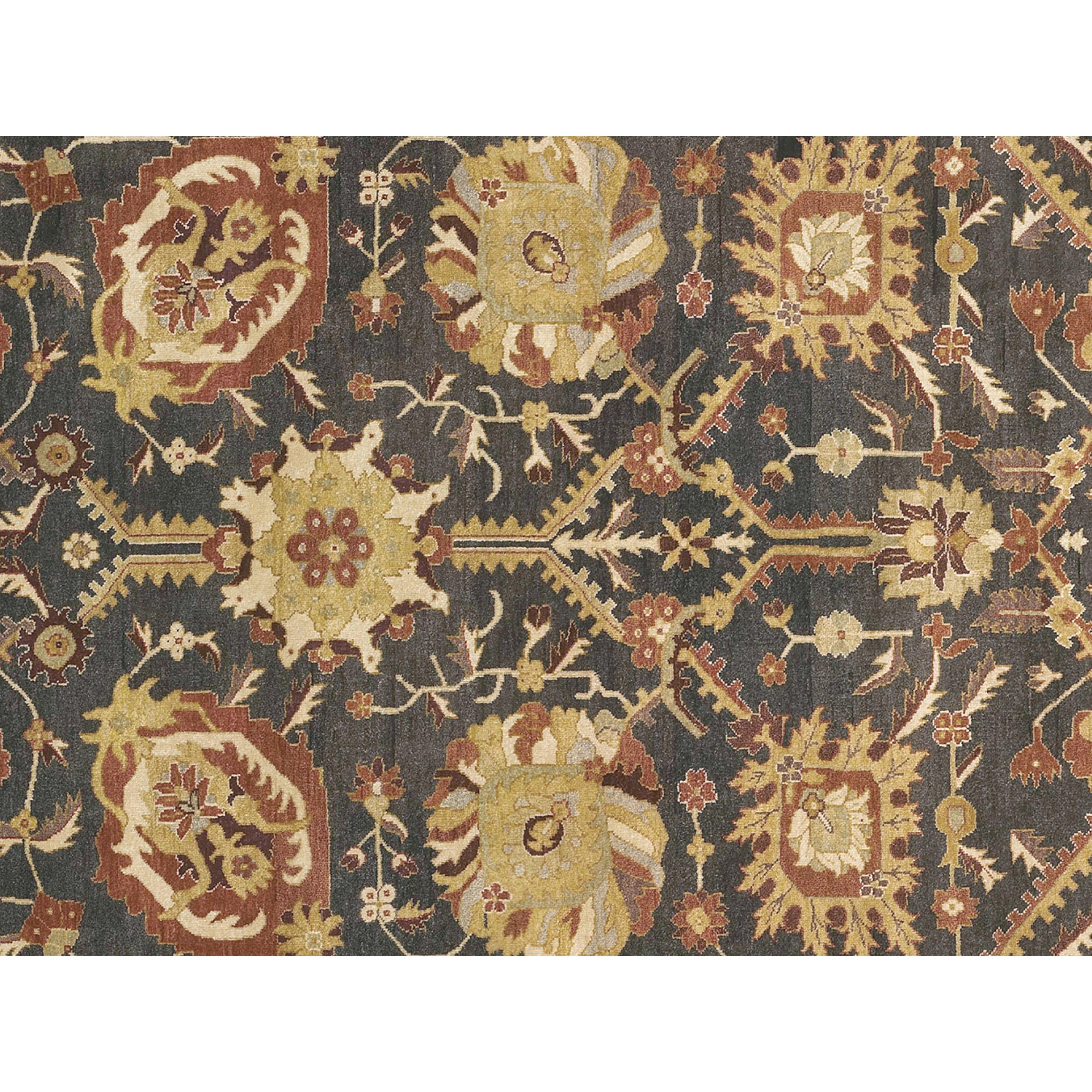Chinese Luxury Traditional Hand-Knotted Tabriz Brown/Rust 10x14 Rug For Sale